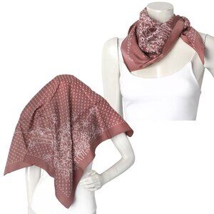 Vintage Brown Cream Floral Scarf Rose Taupe